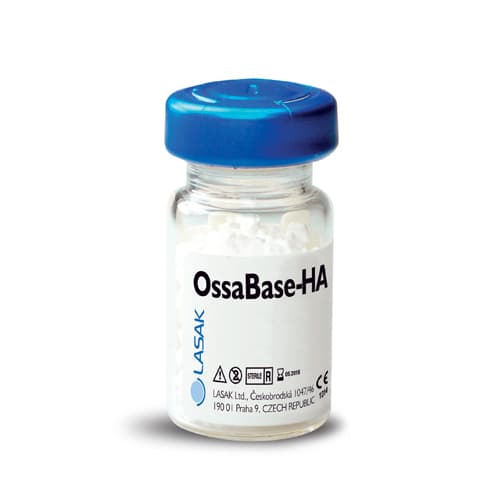 Produktflaschen von OssaBase-HA mit blauen Verschlusskappen