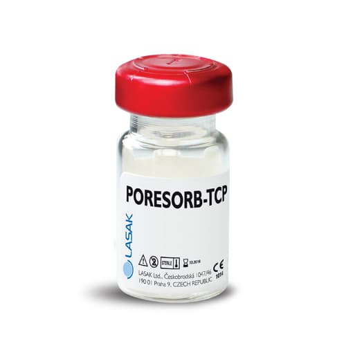 Produktflaschen von PORESORB-TCP mit roten Verschlusskappen